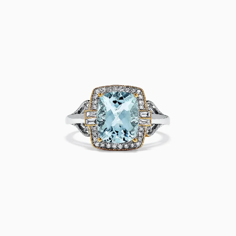 Fashion-Forward Jewelry At Exclusive Discounts Step Ahead, Lead The Trend Aquarius 14K White Gold Aquamarine and Diamond Ring, 3.07 TCW Fashion-Forward Jewelry At Exclusive Discounts Step Ahead, Lead The Trend Aquarius 14K White Gold Aquamarine and Diamond Ring, 3.07 TCW