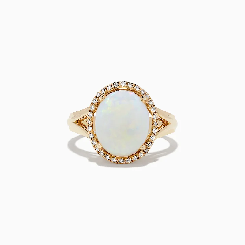 Shop Modern Jewelry Collections With Exclusive Discounts Stay Ahead In Style Aurora 14K Yellow Gold Opal and Diamond Ring, 2.64 TCW Shop Modern Jewelry Collections With Exclusive Discounts Stay Ahead In Style Aurora 14K Yellow Gold Opal and Diamond Ring, 2.64 TCW