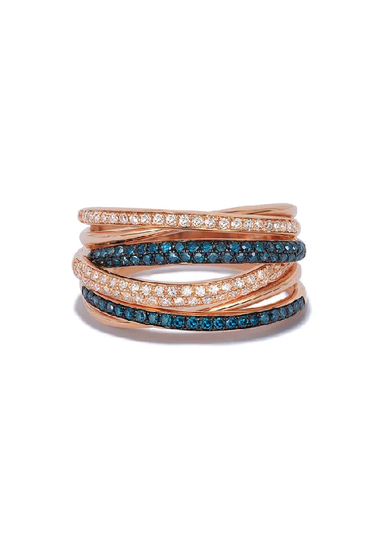 Once-A-Year Jewelry Sale – Grab Your Favorites Now Fashion Frontiers Bella Bleu 14K Rose Gold Blue and White Diamond Ring, 0.56 TCW Once-A-Year Jewelry Sale – Grab Your Favorites Now Fashion Frontiers Bella Bleu 14K Rose Gold Blue and White Diamond Ring, 0.56 TCW