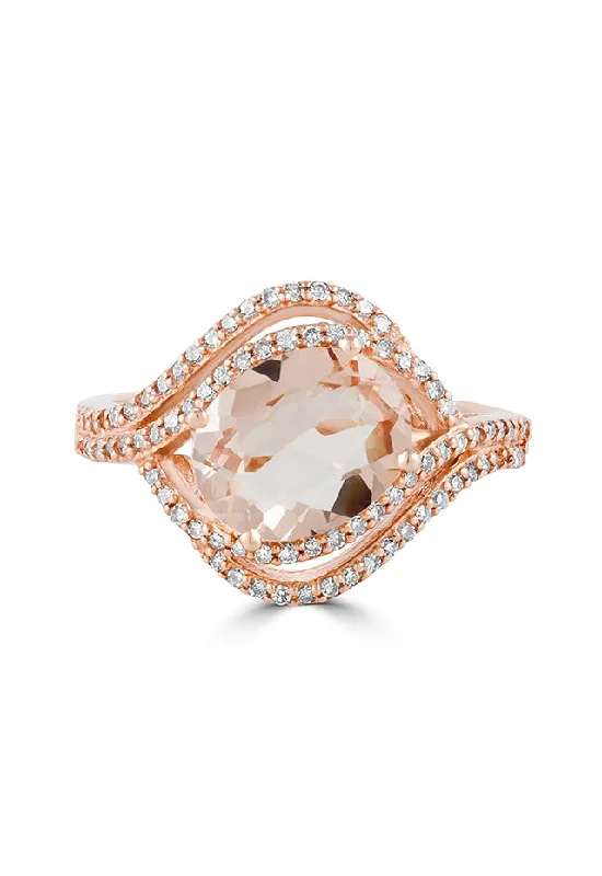 High-Quality Gemstone Jewelry For Special Occasions Style Breakthroughs Blush 14K Rose Gold Morganite and Diamond Ring, 2.62 TCW High-Quality Gemstone Jewelry For Special Occasions Style Breakthroughs Blush 14K Rose Gold Morganite and Diamond Ring, 2.62 TCW