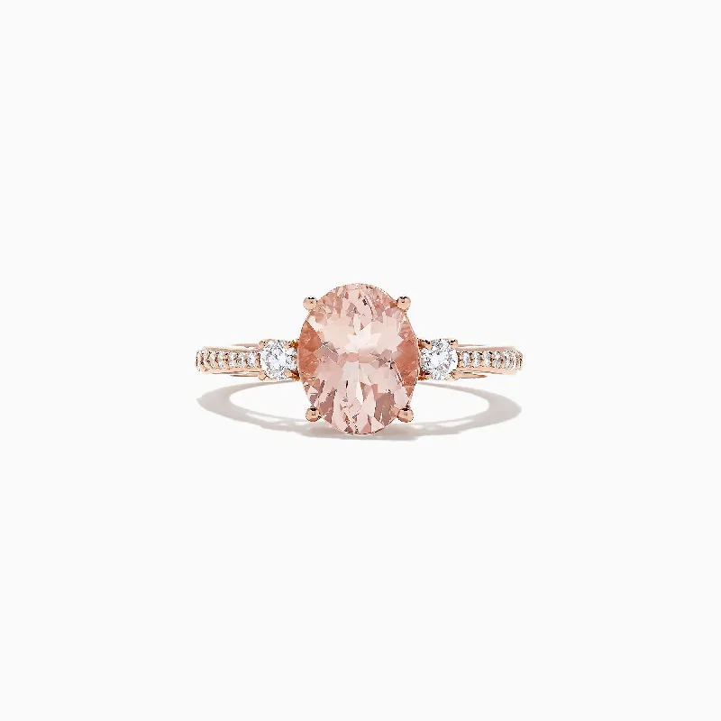 Customized Silver Jewelry For Unique Style Chic Trends Unveiled Blush 14K Rose Gold Morganite and Diamond Ring, 2.64 TCW Customized Silver Jewelry For Unique Style Chic Trends Unveiled Blush 14K Rose Gold Morganite and Diamond Ring, 2.64 TCW