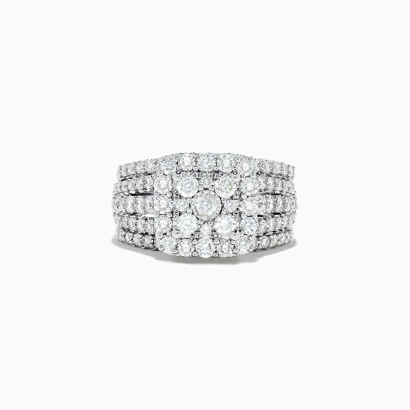 Versatile Layering Jewelry For Effortless Chic Trendy Women'S Wear Collection Bouquet 14K White Gold Diamond Ring Set Versatile Layering Jewelry For Effortless Chic Trendy Women'S Wear Collection Bouquet 14K White Gold Diamond Ring Set