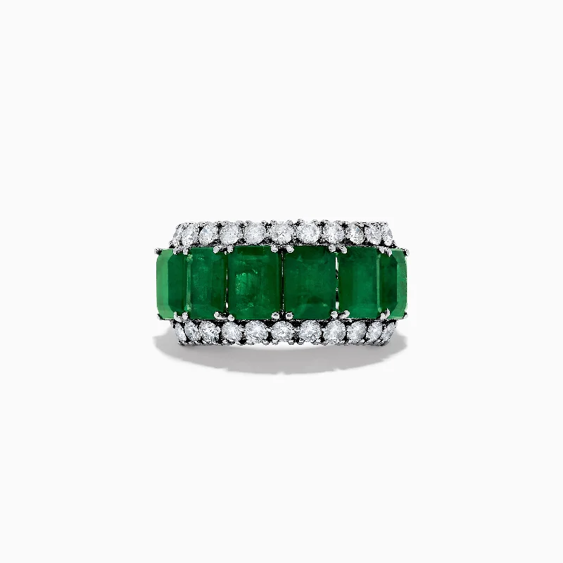 Waterproof Stainless Steel Jewelry For Lasting Beauty Mega Sale Brasilica 14K White Gold Emerald and Diamond Ring Waterproof Stainless Steel Jewelry For Lasting Beauty Mega Sale Brasilica 14K White Gold Emerald and Diamond Ring