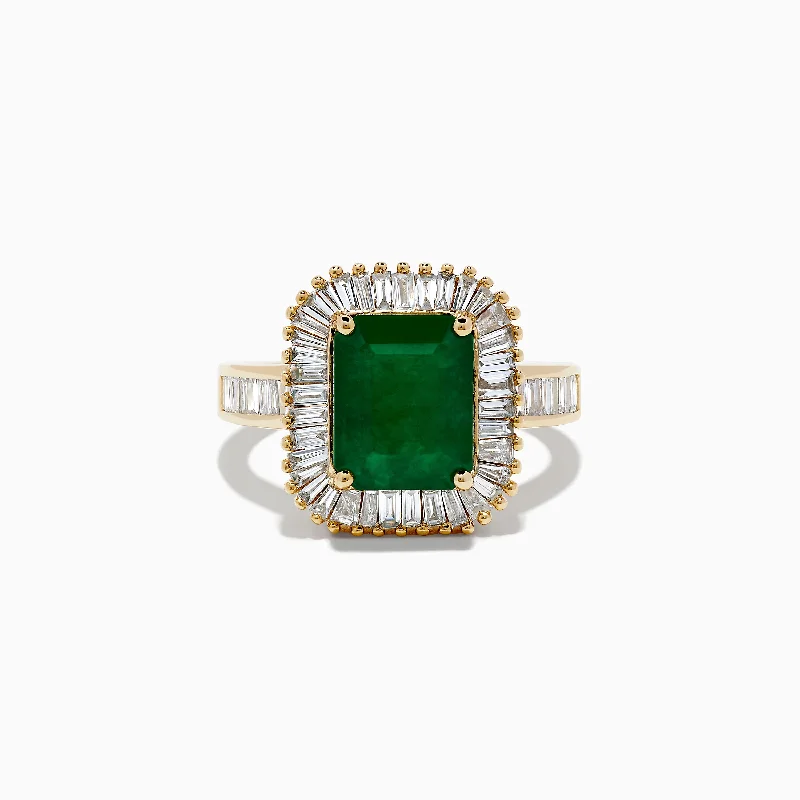 Clearance Sale On High-End Jewelry Collections Exclusive Discount Brasilica 14K Yellow Gold Emerald and Diamond Ring Clearance Sale On High-End Jewelry Collections Exclusive Discount Brasilica 14K Yellow Gold Emerald and Diamond Ring