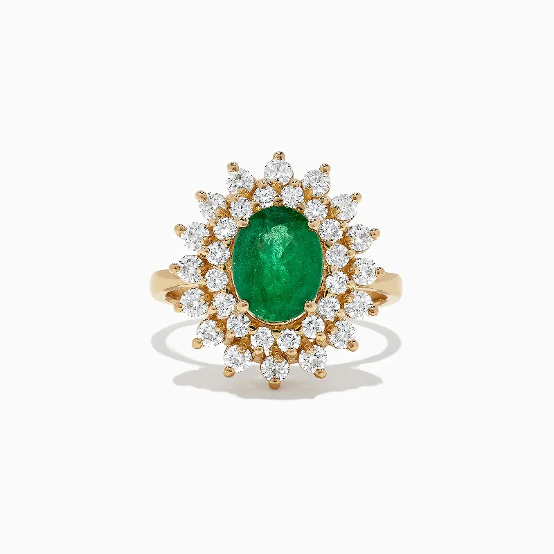 Exclusive Jewelry Bundles At Discounted Prices Fashion-Forward Brasilica 14K Yellow Gold Emerald and Diamond Ring, 2.54 TCW Exclusive Jewelry Bundles At Discounted Prices Fashion-Forward Brasilica 14K Yellow Gold Emerald and Diamond Ring, 2.54 TCW