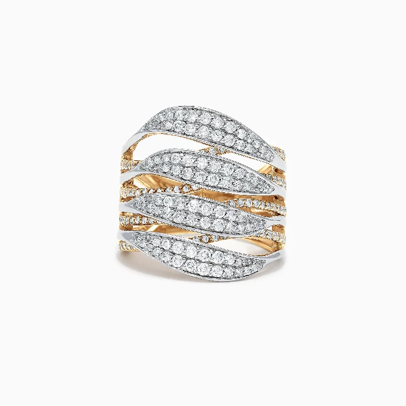 Seasonal Jewelry Deals – Elevate Your Style Relaxed Style Duo 14K Yellow and White Gold Diamond Ring, 1.31 TCW Seasonal Jewelry Deals – Elevate Your Style Relaxed Style Duo 14K Yellow and White Gold Diamond Ring, 1.31 TCW