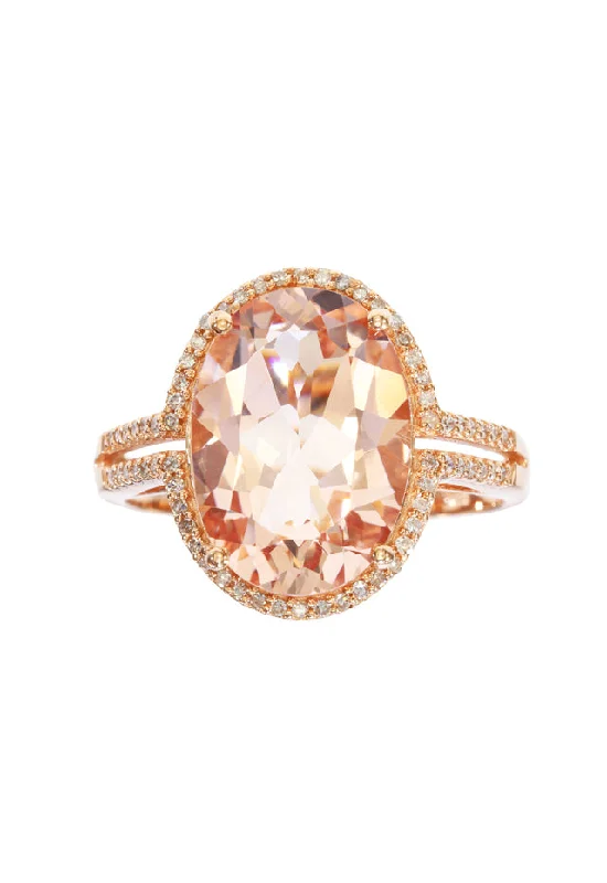 Luxury Jewelry At Unbeatable Discounts Fresh Fashion Discounts 14K Rose Gold Morganite and Diamond Ring, 5.46 TCW Luxury Jewelry At Unbeatable Discounts Fresh Fashion Discounts 14K Rose Gold Morganite and Diamond Ring, 5.46 TCW