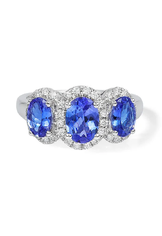 Flash Deals On Fine Jewelry – Shop Before It's Gone Essentials On Sale 14K White Gold Tanzanite and Diamond Ring, 2.35 TCW Flash Deals On Fine Jewelry – Shop Before It's Gone Essentials On Sale 14K White Gold Tanzanite and Diamond Ring, 2.35 TCW