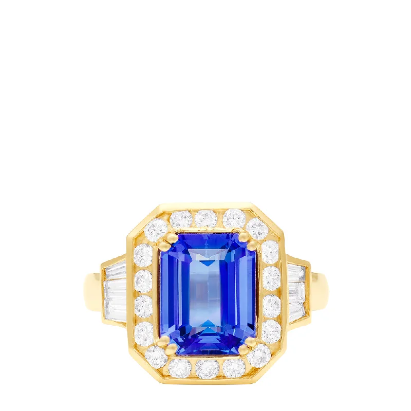 Elegant Jewelry, Exclusive Prices – Shop Now Fashion Sale Limited Edition 14K Yellow Gold Tanzanite and Diamond Ring, 3.69 TCW Elegant Jewelry, Exclusive Prices – Shop Now Fashion Sale Limited Edition 14K Yellow Gold Tanzanite and Diamond Ring, 3.69 TCW