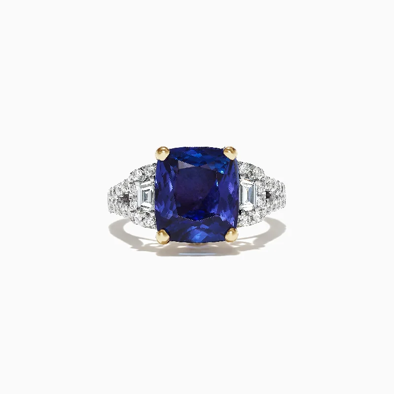 Affordable Luxury Jewelry For Every Occasion Chic Style Discounts Limited Edition 18K Two Tone Gold Tanzanite and Diamond Ring, 4.52 TCW Affordable Luxury Jewelry For Every Occasion Chic Style Discounts Limited Edition 18K Two Tone Gold Tanzanite and Diamond Ring, 4.52 TCW