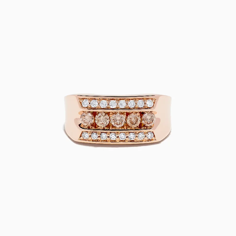 Shop Stylish Jewelry Now And Save Big Timeless Style Promotions Men's 14K Rose Gold Espresso and White Diamond Ring Shop Stylish Jewelry Now And Save Big Timeless Style Promotions Men's 14K Rose Gold Espresso and White Diamond Ring
