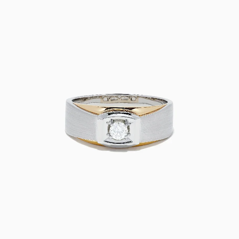 Shop Dazzling Jewelry At The Best Prices Must-Have Style Discounts Men's 14K Two Tone Gold Diamond Ring, 0.23 TCW Shop Dazzling Jewelry At The Best Prices Must-Have Style Discounts Men's 14K Two Tone Gold Diamond Ring, 0.23 TCW