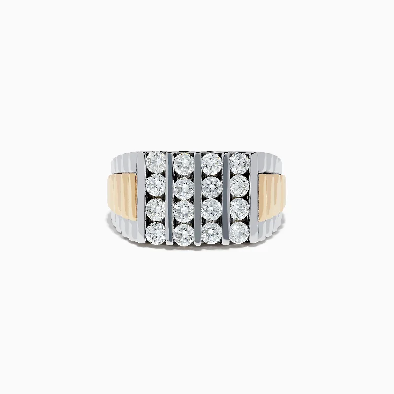 Flash Sale On Stunning Jewelry – Don't Miss Out Vintage Style Deals Men's 14K Two-Tone Gold Diamond Ring Flash Sale On Stunning Jewelry – Don't Miss Out Vintage Style Deals Men's 14K Two-Tone Gold Diamond Ring