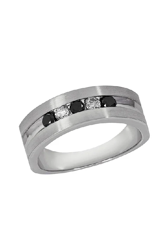 Personalized Jewelry Sale – Meaningful Gifts At Great Prices Luxury Casual Deals Men's 14K White Gold Black and White Diamond Ring, 0.49 TCW Personalized Jewelry Sale – Meaningful Gifts At Great Prices Luxury Casual Deals Men's 14K White Gold Black and White Diamond Ring, 0.49 TCW