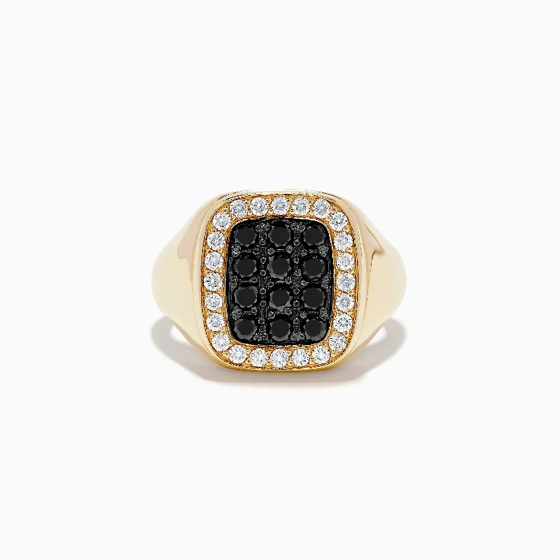 The Perfect Jewelry Piece At The Perfect Price Fresh Fashion Discounts Men's 14K Yellow Gold Black and White Diamond Ring The Perfect Jewelry Piece At The Perfect Price Fresh Fashion Discounts Men's 14K Yellow Gold Black and White Diamond Ring