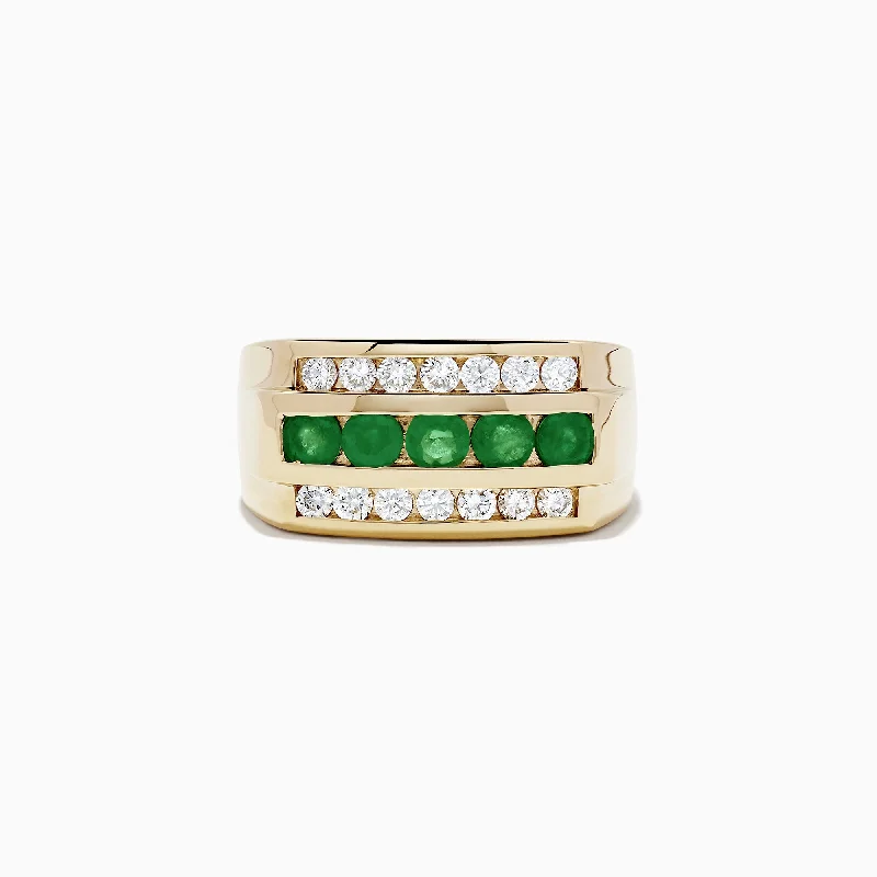 Best Jewelry Sale – Shop Exclusive Designs Now Feminine Luxe Style Sale Men's 14K Yellow Gold Emerald and Diamond Ring, 1.78 TCW Best Jewelry Sale – Shop Exclusive Designs Now Feminine Luxe Style Sale Men's 14K Yellow Gold Emerald and Diamond Ring, 1.78 TCW