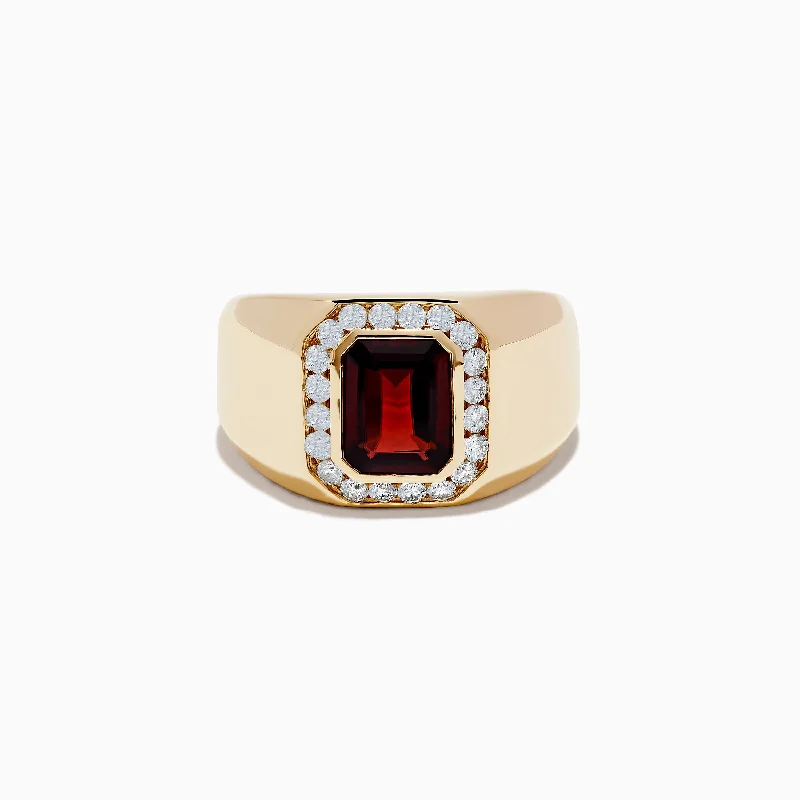 Unique Jewelry For Less – Shop The Sale Now Classic Modern Offers Men's 14K Yellow Gold Garnet and Diamond Ring Unique Jewelry For Less – Shop The Sale Now Classic Modern Offers Men's 14K Yellow Gold Garnet and Diamond Ring