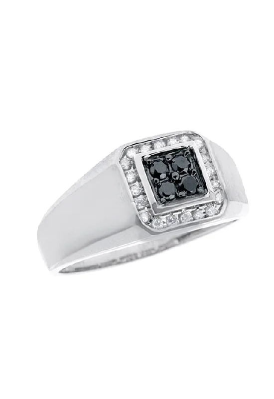Timeless Elegance, Temporary Discounts – Act Fast Seize Bargains Men's Black Diamond Ring, .32 TCW Timeless Elegance, Temporary Discounts – Act Fast Seize Bargains Men's Black Diamond Ring, .32 TCW