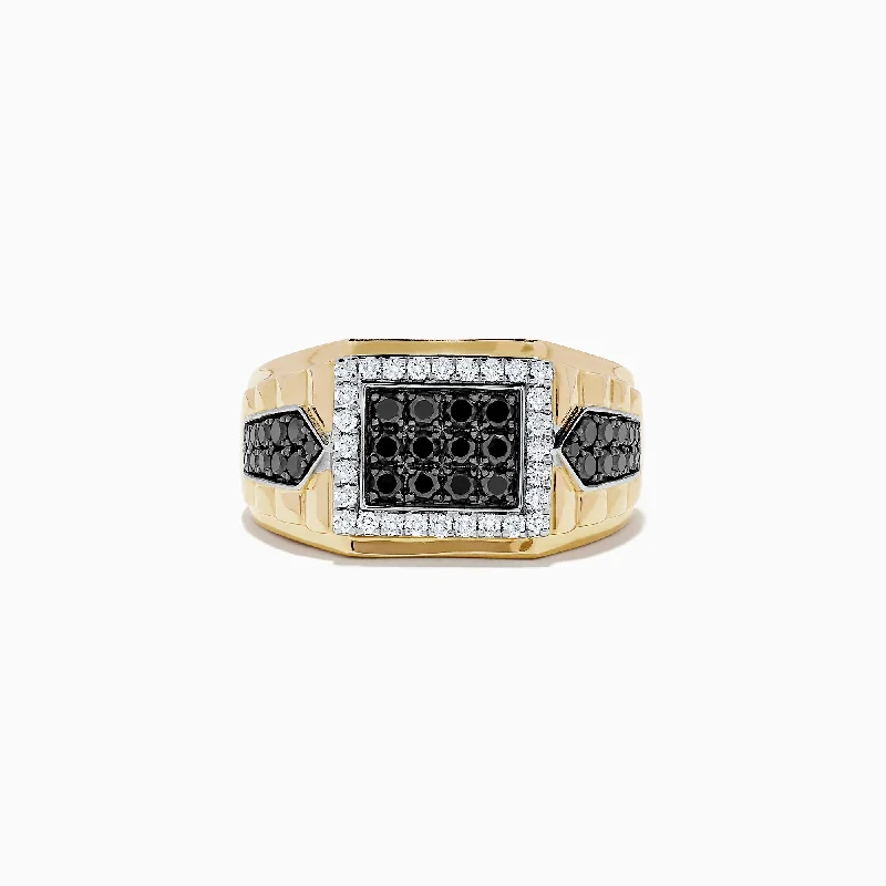 Stunning Statement Jewelry, Unbeatable Discounts Essentials On Sale Men's Two Tone Gold Black and White Diamond Ring, 1.00 TCW Stunning Statement Jewelry, Unbeatable Discounts Essentials On Sale Men's Two Tone Gold Black and White Diamond Ring, 1.00 TCW
