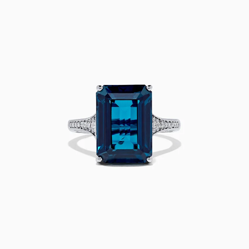 Once-A-Year Jewelry Sale – Grab Your Favorites Now You'Ll Love Us Because Ocean Bleu 14K White Gold London Blue Topaz and Diamond Ring, 8.98 TCW Once-A-Year Jewelry Sale – Grab Your Favorites Now You'Ll Love Us Because Ocean Bleu 14K White Gold London Blue Topaz and Diamond Ring, 8.98 TCW