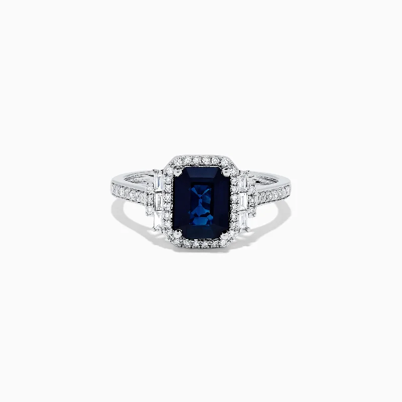 Grab Your Dream Jewelry At The Lowest Prices Break Fashion Norms Royale Bleu 14K White Gold Sapphire and Diamond Ring, 0.56 TCW Grab Your Dream Jewelry At The Lowest Prices Break Fashion Norms Royale Bleu 14K White Gold Sapphire and Diamond Ring, 0.56 TCW