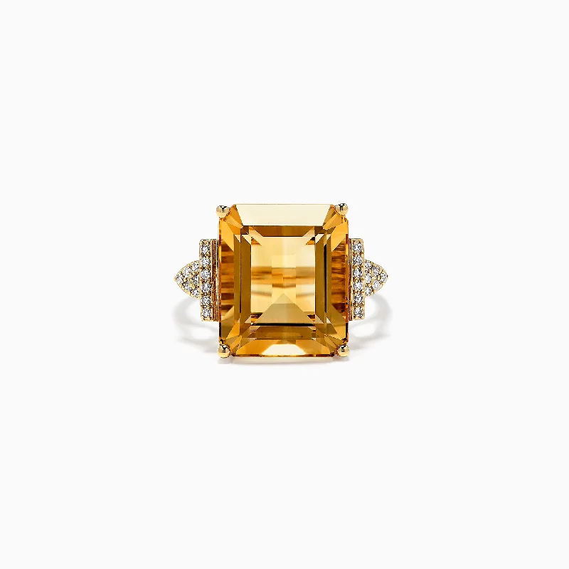 Premium Jewelry Now Available At Special Discounts Fashion-Forward Sunset 14K Yellow Gold Citrine and Diamond Ring, 12.39 TCW Premium Jewelry Now Available At Special Discounts Fashion-Forward Sunset 14K Yellow Gold Citrine and Diamond Ring, 12.39 TCW