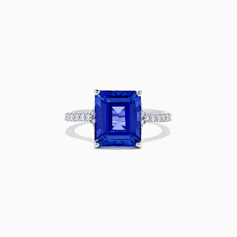 Dainty And Elegant Jewelry Now At Reduced Prices Special Offers Nahla Siri 14K White Gold Tanzanite and Diamond Ring, 4.97 TCW Dainty And Elegant Jewelry Now At Reduced Prices Special Offers Nahla Siri 14K White Gold Tanzanite and Diamond Ring, 4.97 TCW
