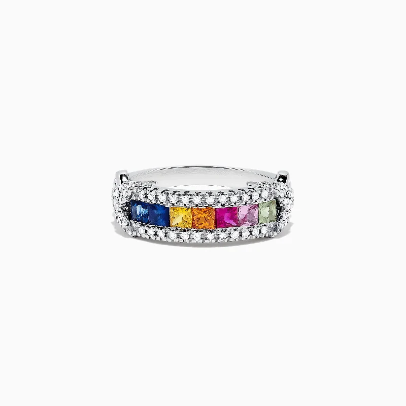 Elegant Jewelry, Exclusive Prices – Shop Now Style Upgrade Watercolors 14K White Gold Multi Sapphire and Diamond Ring, 1.18 TCW Elegant Jewelry, Exclusive Prices – Shop Now Style Upgrade Watercolors 14K White Gold Multi Sapphire and Diamond Ring, 1.18 TCW
