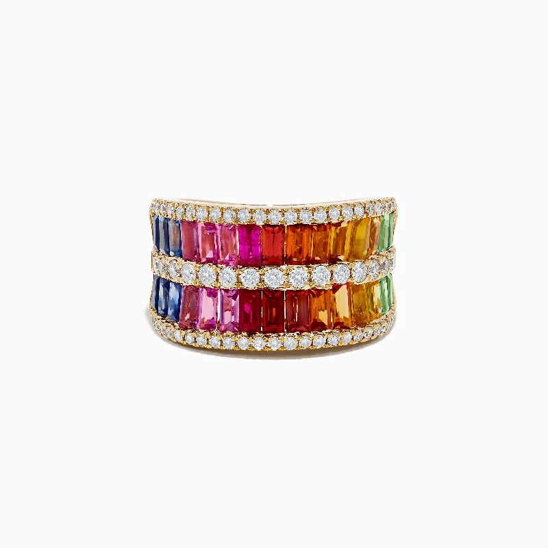 Shop Stylish Jewelry Now And Save Big Cool Prices Watercolors 14K Yellow Gold Multi Sapphire and Diamond Ring Shop Stylish Jewelry Now And Save Big Cool Prices Watercolors 14K Yellow Gold Multi Sapphire and Diamond Ring