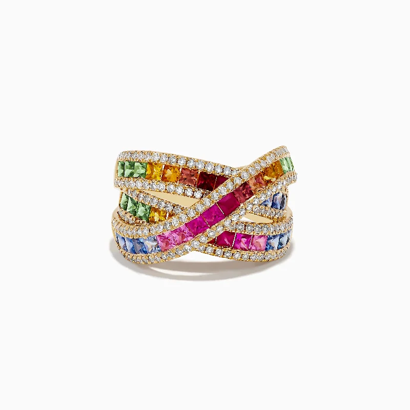 Limited-Stock Jewelry Sale – Once It's Gone, It's Gone Limited-Time Offer Watercolors 14K Yellow Gold Multi Sapphire and Diamond Ring Limited-Stock Jewelry Sale – Once It's Gone, It's Gone Limited-Time Offer Watercolors 14K Yellow Gold Multi Sapphire and Diamond Ring