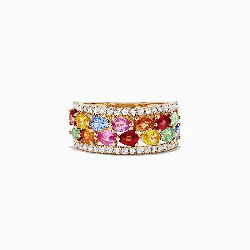 Flash Sale On Stunning Jewelry – Don't Miss Out Latest Trends Watercolors 14K Yellow Gold Multi Sapphire and Diamond Ring, 3.07 TCW Flash Sale On Stunning Jewelry – Don't Miss Out Latest Trends Watercolors 14K Yellow Gold Multi Sapphire and Diamond Ring, 3.07 TCW