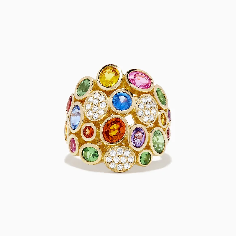 Fashion-Forward Jewelry At Incredible Prices Hot Styles Watercolors 14K Yellow Gold Multi Sapphire and Diamond Ring Fashion-Forward Jewelry At Incredible Prices Hot Styles Watercolors 14K Yellow Gold Multi Sapphire and Diamond Ring