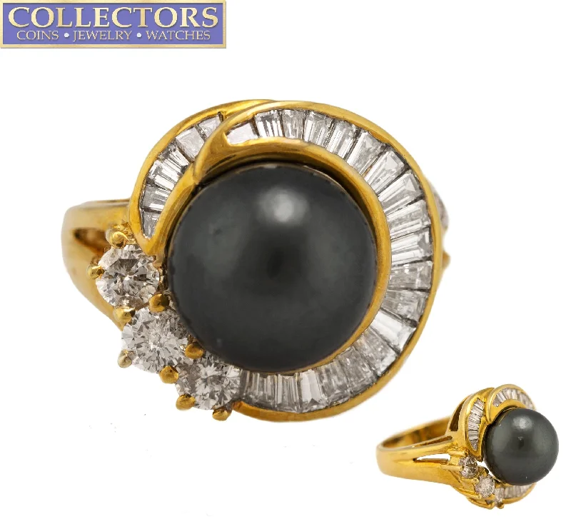 Jewelry Flash Sale – Stylish Designs At Unbeatable Rates Unbeatable Deals Ladies Estate 18K Yellow Gold Tahitian Pearl 1.03ctw Baguette Cut Diamond Ring Jewelry Flash Sale – Stylish Designs At Unbeatable Rates Unbeatable Deals Ladies Estate 18K Yellow Gold Tahitian Pearl 1.03ctw Baguette Cut Diamond Ring