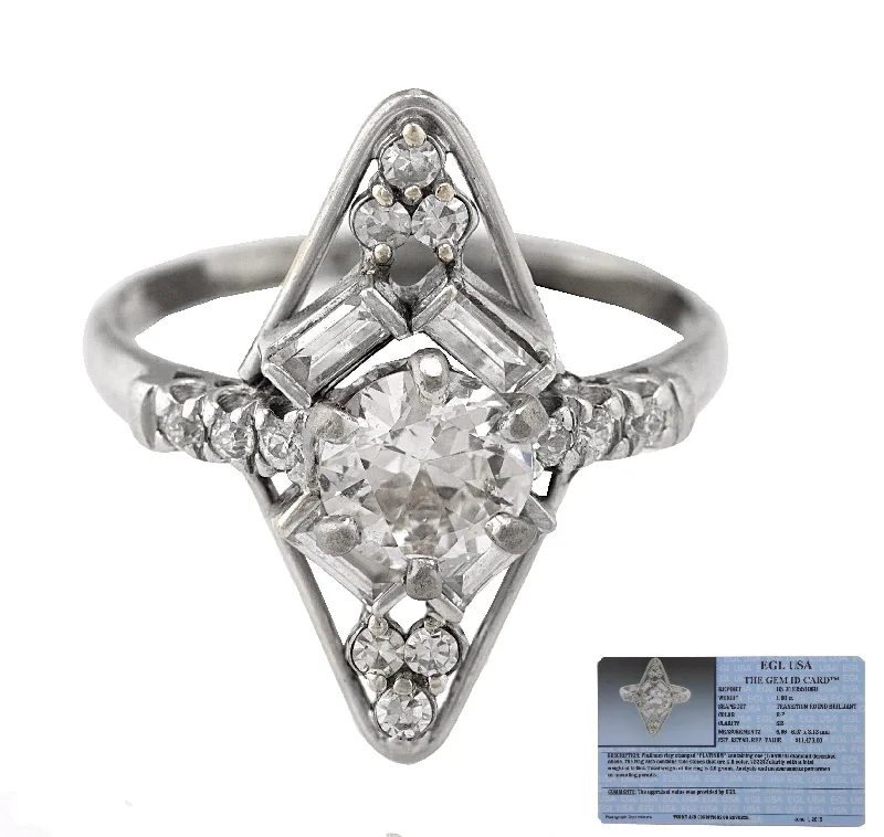 Premium Diamond Jewelry At Once-In-A-Lifetime Discounts Summer Deals Ladies Modernist Platinum 1.00CT E-F Transition Round Brilliant Diamond Ring EGL Premium Diamond Jewelry At Once-In-A-Lifetime Discounts Summer Deals Ladies Modernist Platinum 1.00CT E-F Transition Round Brilliant Diamond Ring EGL