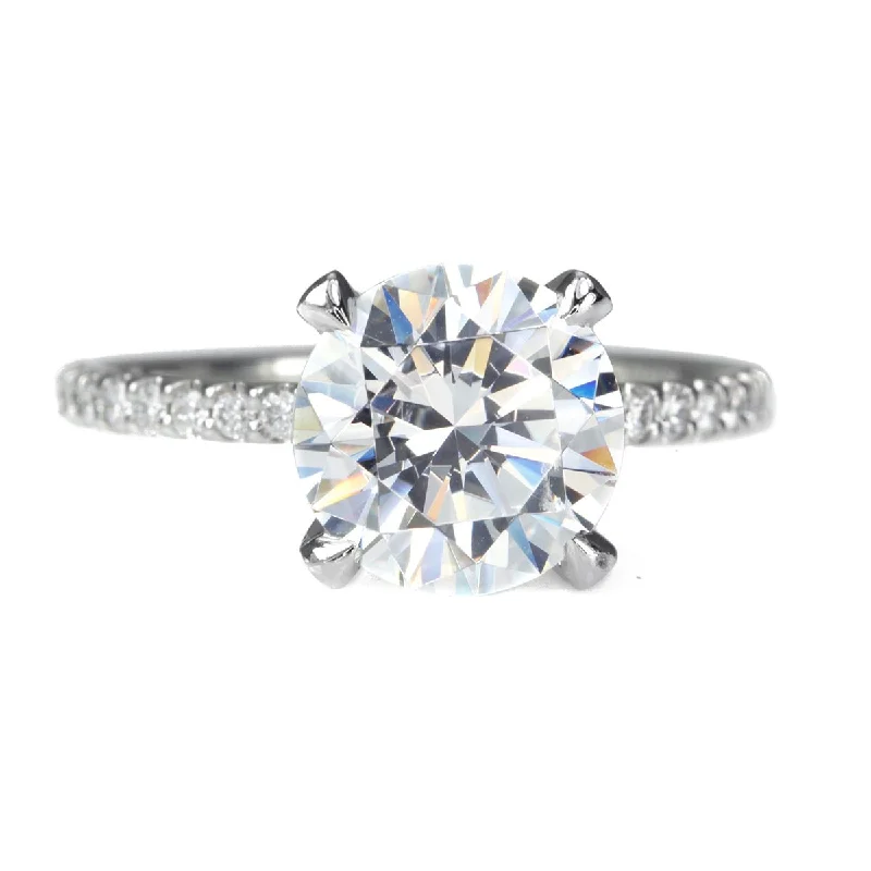Limited-Stock Jewelry Clearance – Grab Your Favorites Now Bold Style Discounts Platinum Round Diamond Ring Mount with Pave Diamond Shoulders and Prongs Limited-Stock Jewelry Clearance – Grab Your Favorites Now Bold Style Discounts Platinum Round Diamond Ring Mount with Pave Diamond Shoulders and Prongs