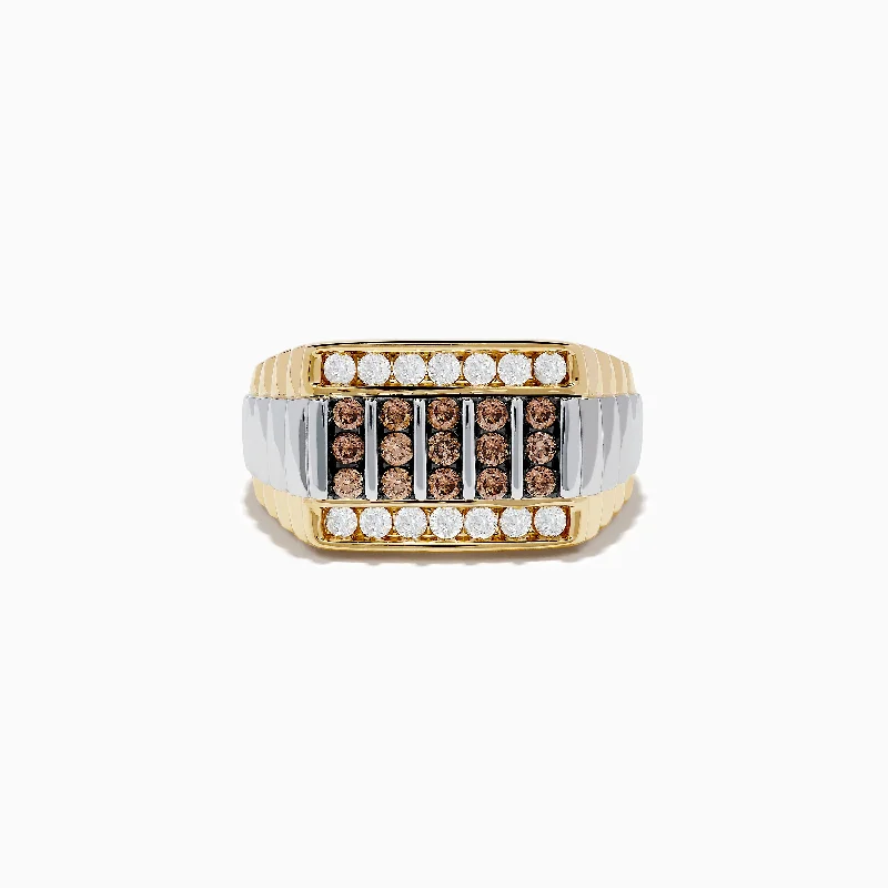 Premium Jewelry Now Available At Special Discounts Glamorous Fashion Offers Men's 14K Two-Tone Gold Espresso and White Diamond Ring Premium Jewelry Now Available At Special Discounts Glamorous Fashion Offers Men's 14K Two-Tone Gold Espresso and White Diamond Ring
