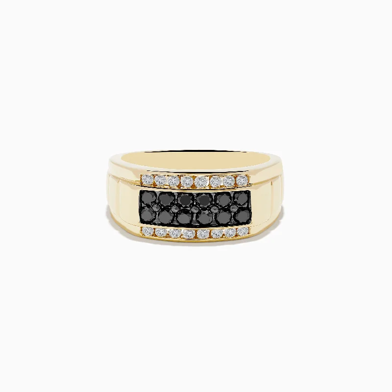 Luxury Jewelry Clearance – Shop Premium Styles Now Low Price Special Men's 14K Yellow Gold White and Black Diamond Ring Luxury Jewelry Clearance – Shop Premium Styles Now Low Price Special Men's 14K Yellow Gold White and Black Diamond Ring