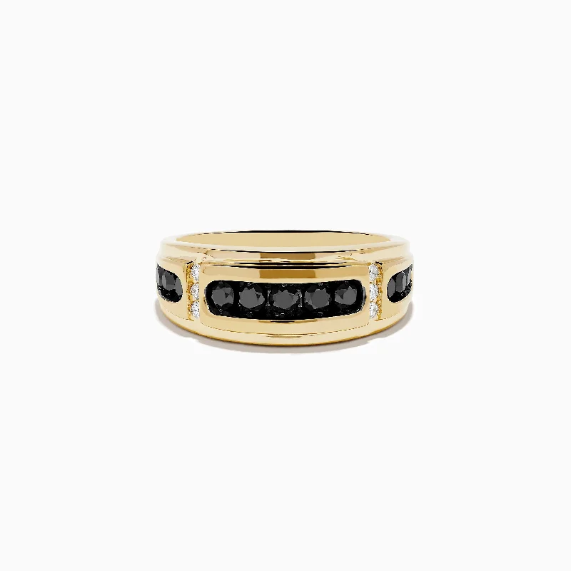 High-Quality Jewelry At A Fraction Of The Cost Timeless Elegance Sale Men's 14K Yellow Gold Black and White Diamond Ring High-Quality Jewelry At A Fraction Of The Cost Timeless Elegance Sale Men's 14K Yellow Gold Black and White Diamond Ring