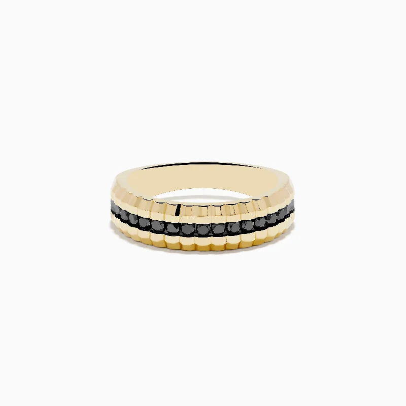 Grab Stylish Jewelry Before The Sale Ends Classic Chic Deals Men's 14K Yellow Gold Black Diamond Ring Grab Stylish Jewelry Before The Sale Ends Classic Chic Deals Men's 14K Yellow Gold Black Diamond Ring