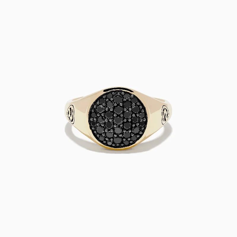 Chic, Trendy, And Affordable Jewelry Sale Premium Style Offers Men's 14K Yellow Gold Black Diamond Ring Chic, Trendy, And Affordable Jewelry Sale Premium Style Offers Men's 14K Yellow Gold Black Diamond Ring