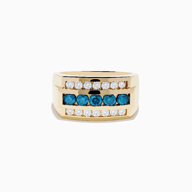 Make Every Moment Shine – Jewelry Discounts Available Daring Fashion Promotions Men's 14K Yellow Gold Blue and White Diamond Ring Make Every Moment Shine – Jewelry Discounts Available Daring Fashion Promotions Men's 14K Yellow Gold Blue and White Diamond Ring