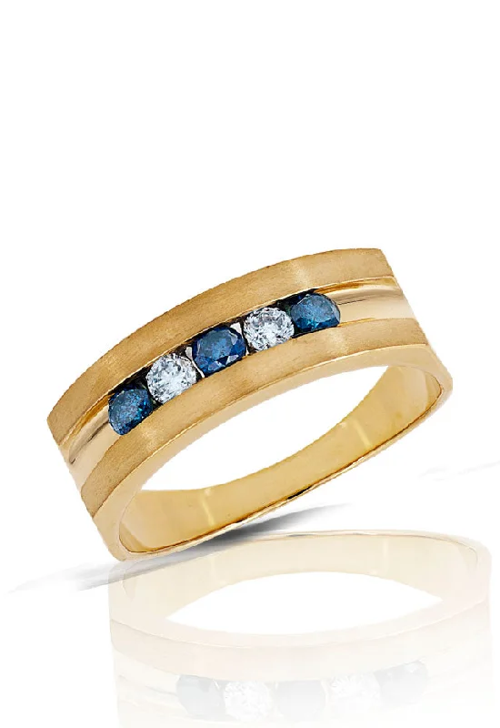 Limited-Time Jewelry Discounts – Shine Without The Splurge Swimwear Summer Blowout Mens 14K Yellow Gold Blue & White Diamond Ring, .49 TCW Limited-Time Jewelry Discounts – Shine Without The Splurge Swimwear Summer Blowout Mens 14K Yellow Gold Blue & White Diamond Ring, .49 TCW
