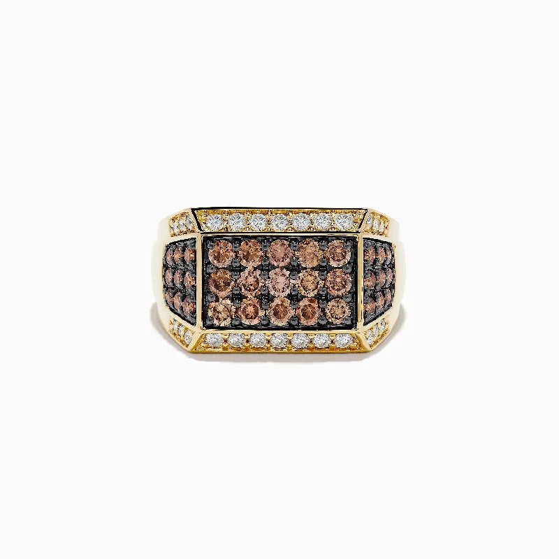 Make Your Outfit Shine With Discounted Jewelry Contemporary Casual Deals Men's 14K Yellow Gold Espresso and White Diamond Ring Make Your Outfit Shine With Discounted Jewelry Contemporary Casual Deals Men's 14K Yellow Gold Espresso and White Diamond Ring