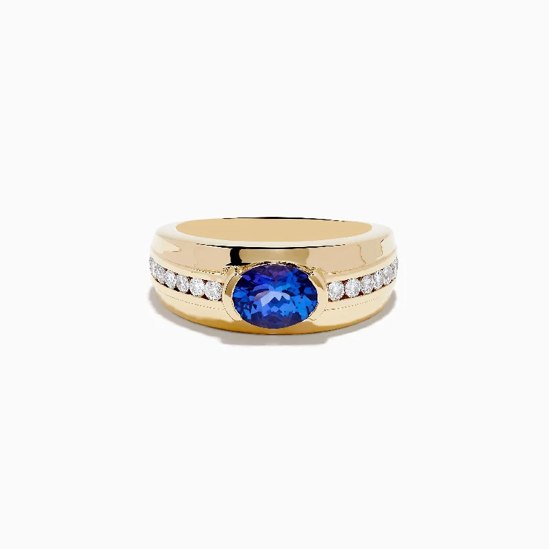 Must-Have Jewelry Pieces At Reduced Prices Ends Soon Men's 14K Yellow Gold Tanzanite and Diamond Ring Must-Have Jewelry Pieces At Reduced Prices Ends Soon Men's 14K Yellow Gold Tanzanite and Diamond Ring
