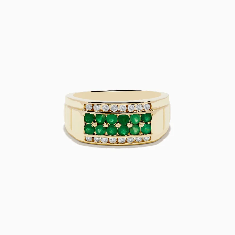 Unmissable Jewelry Clearance – Final Reductions Massive Selection Sale Men's Brasilica 14K Yellow Gold Emerald and Diamond Ring Unmissable Jewelry Clearance – Final Reductions Massive Selection Sale Men's Brasilica 14K Yellow Gold Emerald and Diamond Ring