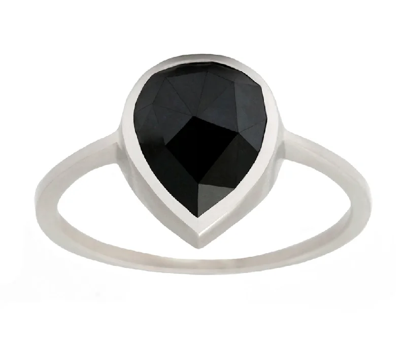 Shop Fine Jewelry With Exclusive Savings Imeless Style 2.70ct Pear Rose-cut Black Diamond Ring Shop Fine Jewelry With Exclusive Savings Imeless Style 2.70ct Pear Rose-cut Black Diamond Ring