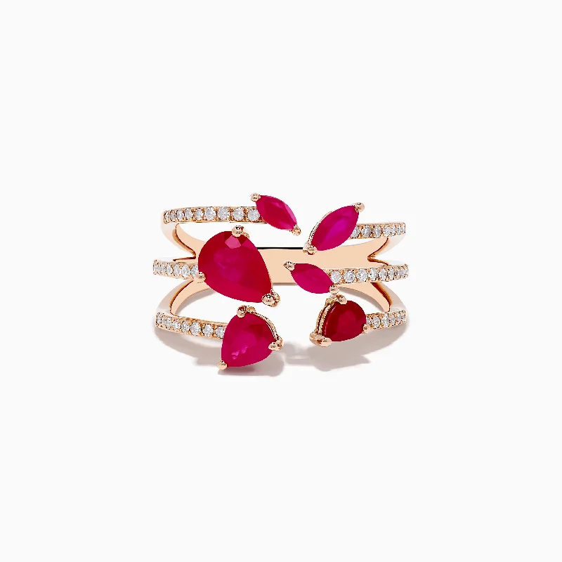 Buy More, Save More On Stunning Jewelry Designs Trend Leading Collection Ruby Royale 14K Rose Gold Ruby and Diamond Ring Buy More, Save More On Stunning Jewelry Designs Trend Leading Collection Ruby Royale 14K Rose Gold Ruby and Diamond Ring