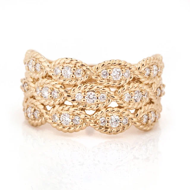 Stunning Jewelry At A Fraction Of The Price Casual Fashion Triple Stacked Wide Diamond Ring Stunning Jewelry At A Fraction Of The Price Casual Fashion Triple Stacked Wide Diamond Ring