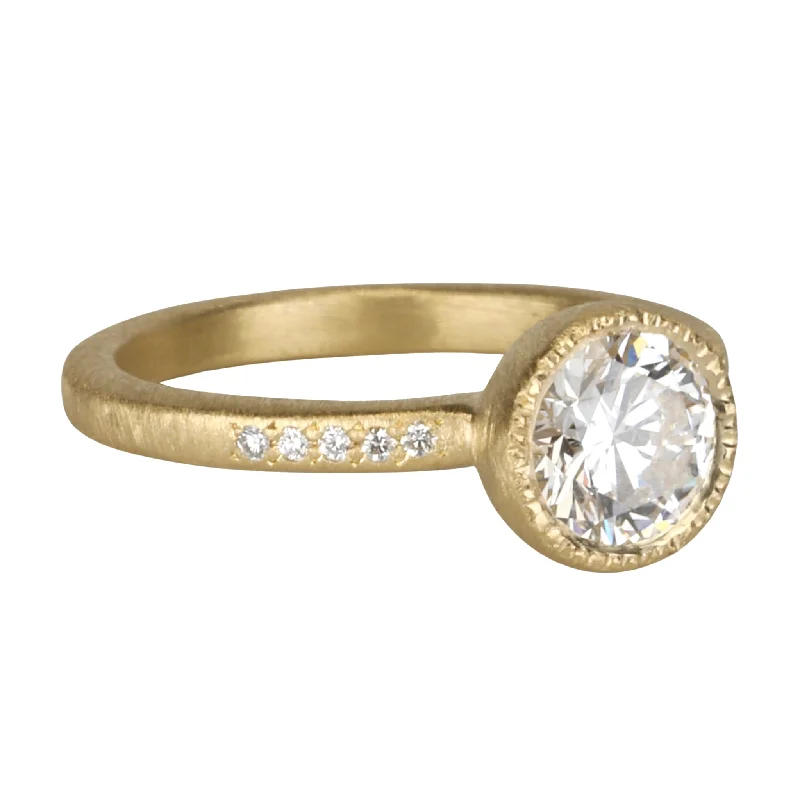 Exclusive Online Discounts On Stylish Jewelry Hot Trends 18K Gold "Tea-Cup" Bezel-Set Lab-Grown Diamond Ring with Pave Diamonds Exclusive Online Discounts On Stylish Jewelry Hot Trends 18K Gold "Tea-Cup" Bezel-Set Lab-Grown Diamond Ring with Pave Diamonds